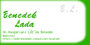 benedek lada business card